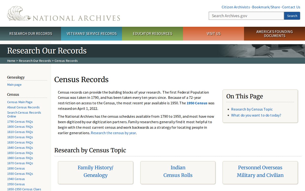 Forest Lake previous residents household research using the National Archives census guide