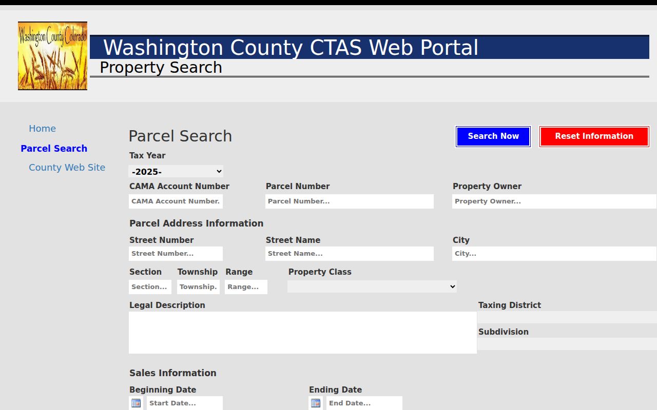 Forest Lake residents directory Washington County CTAS parcel search fields