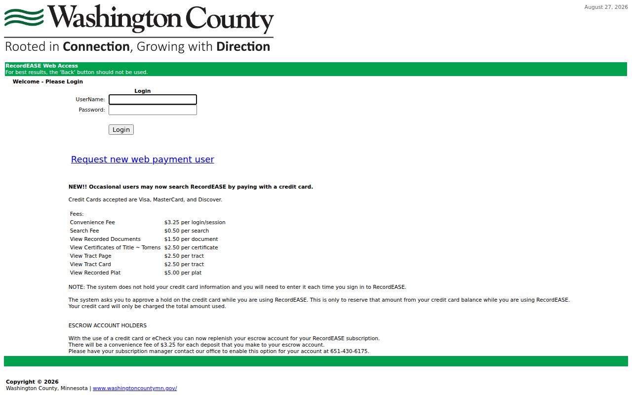 Forest Lake previous residents deed-chain research at the Washington County RecordEASE gateway